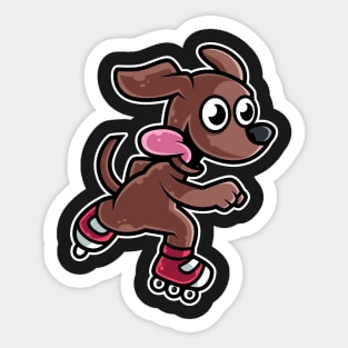 Dog Retro Roller Skate product Sticker